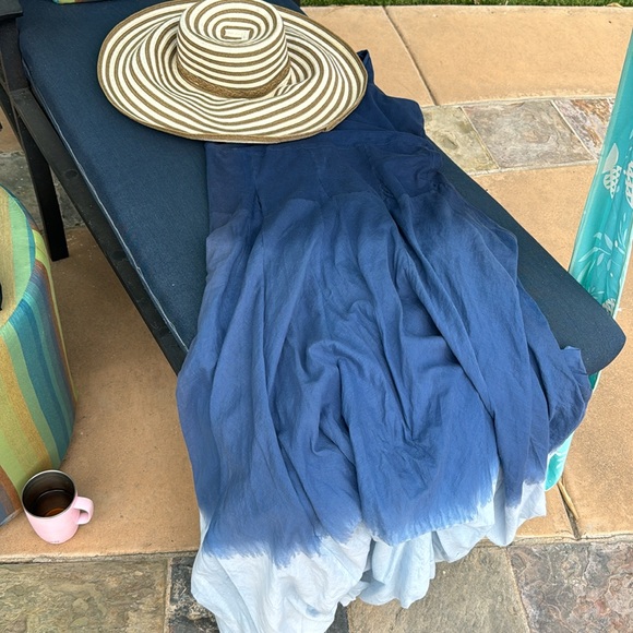 Unique,Blue hombre dress maxi SzM - Picture 3 of 12